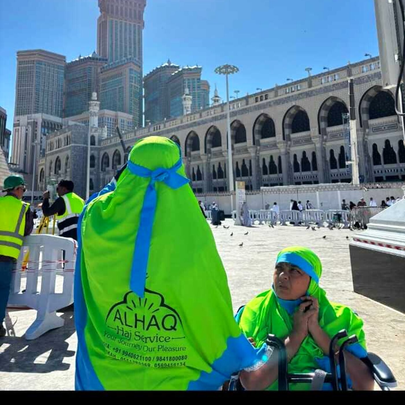 ALHAQ Haj Service team caring for a pilgrim in Makkah